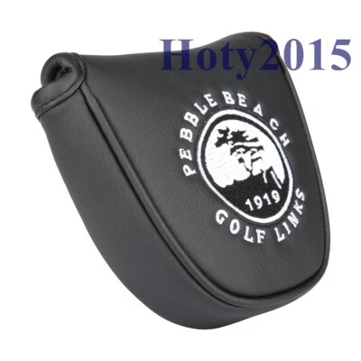 Black Pebble Beach Golf Mallet Putter Head Cover for Center Shaft Putters