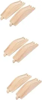 Vaguelly 6pcs Wooden Train Track Safe Wooden Playthings for Boys and Girls Smooth Slopes for Educational Play and Creative Track Scenes