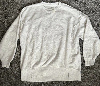 Aerie Pullover Sweatshirt Womens Small Oversized Terry Knit NEW Distressed #1169