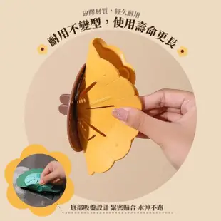 【小向日葵】旋轉式防臭排水孔蓋地漏蓋-3入(厚實 防蟑 防堵塞 排水孔蓋 水槽過濾 地漏貼 浴室 廚房)