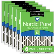 Nordic Pure 20x20x4 (3 5/8) Pleated Air Filters MERV 13 Plus Carbon 6 Pack
