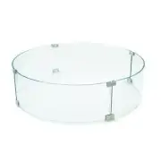 AMS Fireplace WG-30 30" x 0.25" x 8" Round Glass Firepit Flame Wind Guard Screen