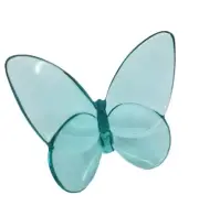 NEW BACCARAT Papillon Lucky Butterfly TURQUOISE GLASS CRYSTAL BLUE/GREEN 3"