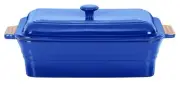 Chasseur La Cuisson Rectangular Dish 40cm With Lid Sky Blue