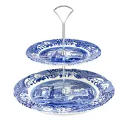 Spode Blue Italian - 2-Tier Cake Stand