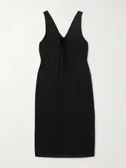 [Deiji Studios] Deiji Studios - Cutout Linen Midi Dress - Black - S/M S/M Black