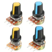 5K-100K Ohm Variable Resistor Rotary Carbon Film Taper Potentiometer with Knob
