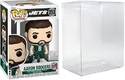 CLARKtoys NFL Funko Pop! Aaron Rodgers (New York Jets) Vinyl Figure #253, with Protector Case, Green/Brown