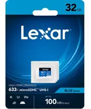 Lexar High-Performance 633x microSDHC 32GB 100MB/s V10 A1 UHS-I U1 Memory Card