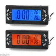 Digita Car Indoor Outdoor Auto LCD Clock Thermometer with Alarm Clock generic