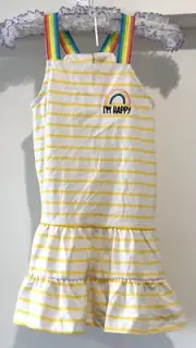 Peter Alexander Jnr Girls Sleep Dress Nighty Size 4 I’m Happy Yellow RRP $39.95