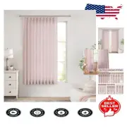 Soft Pink Textured Linen Blended Curtains 60"W x 72"L - Light Filtering Elegance