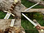 Merlin Excalibur Sword Knight Templar Sword, Medieval Viking Sword With Sheath