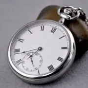 Pocket Watch Round Dial Antique Gift Box Mechanical Vintage Wind Up Open Face