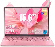 [Amita] 15.6 Inch Pink Laptop, 12th Gen N95 (up to 3.4 GHz), 16 GB DDR4 RAM, 1TB NVME SSD, Win 11Pro & Office 365, Portable Notebook with Backlit Keyboard, Dual-Band WiFi (16+1T)