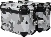 FC-Moto Terreno EVO Camo White 36 L Alu Side Case Set + Lock Cylinder Set, black-grey-white for Men Black Grey White