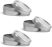 MagnaKoys 1/2 oz Silver Metal Round Tins w/ Screw Twist Tops - Crafts Containers