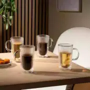 Double Wall Mugs Glasses With Handle by DOURO 13.50Z/each 4-Pack