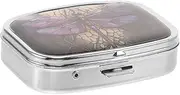 Iron Pills Case Two Grid Portable Organizer Travel Container for Medicine Storage Compact Colored Iron Case for and Organization for Daily Use and Travel