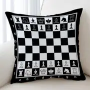 Black and White Chess Cushion Cover