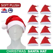 Santa Hat Christmas Fluffy Plush Xmas Cap Holiday Costume Office Party Adult AU
