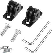 Bicycle Camera Mount Adapter Pack of 2 - Metal Handlebar Mount with 2 Grooves for GoPro Action Cameras - Includes Screws and Allen Key