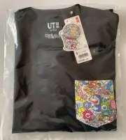 NWT Uniqlo UT S (US XS) & DORAEMON Kaikai Kiki Takashi Murakami Black Simple2018
