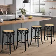 4x ALFORDSON Bar Stools Renata Rattan Black