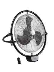 Zoom 50cm Wall/Ceiling Fan with Remote in Black/Silver