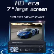 7" 1Din Car Stereo Telescopic Flip Up Head Unit MP5 Player Radio with 4 Camera