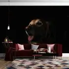3D Black Dog Wallpaper Wall Mural Removable Self-adhesive 318