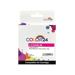 【Color24】for BROTHER LC535XL-M/LC535XLM 紅色高容量相容墨水匣(適用 MFC J200/DCP J100/DCP J105)