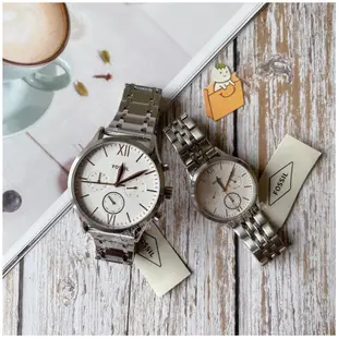 【現貨】FOSSIL 對錶 簡單 真愛白銀 情侶手錶 手錶組 男錶 女錶