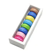 25Pcs White/Kraft Macaron Boxes 8/16 Hold Rectangular Favour Bomboniere Cookie