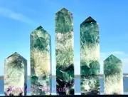 Wholesale Lot 5 Pcs Large Natural Feather Fluorite Obelisk Crystal Tower Point