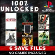 METAL GEAR SOLID 1 2 3 | MEMORY CARD SAVES | 100% Unlock PSX PS1 PS2 Snake Eater