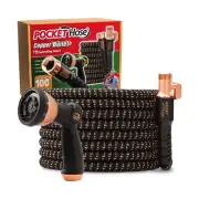 Pocket Hose Copper Bullet Expandable Garden Hose w/10 Pattern Thumb Spray Noz...