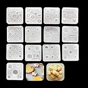 iSuperb 13 pcs Resin Mold Mini Cute Silicone Molds Epoxy Resin Casting DIY Chocolate, Sugar, Dessert (13 pcs)