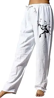 [RaanPahMuang] Cotton Pullstring Lounge Lizard Pants with Pan Flute Hand Print