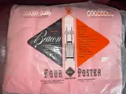 Vintage Beacon Pink Blanket Double Bed Nylon Binding Free Shipping