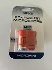 Carson 20x MicroMini LED Lighted Pocket Microscope, Orange MM-280O New