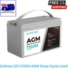 New Safetex AGM Battery 12V 170Ah Deep Cycle Lead SLA Solar Caravan Camping