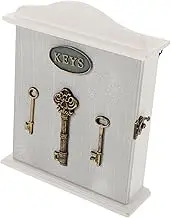 Alipis Rustic Wooden Key Holder Box with Hooks Wall Mounted Key Organizer for Entryway Hallway Living Office Stylish Decorative Storage for Keys and Jewelry