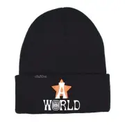 NWT Travis Scott Astroworld Festival Men's Black Logo Beanie Hat 2018 AUTHENTIC