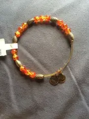 Alex and Ani Watercolor Tangerine Orange russian gold NWT