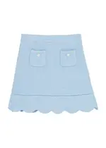 Self-portrait Kids Sequin-embellished Ribbed-knit Skirt - Blue Light - 4-5Y (4 Years) 4-5Y (4 years)