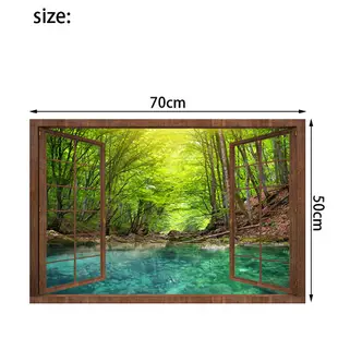 假窗 3D立體壁貼 壁紙 貼紙 辦公室 客廳 臥室貼 假窗戶風景 沂軒精品 (8.2折)