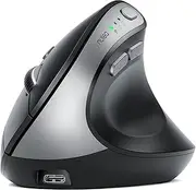 Nulea MD280 Ergonomic Vertical Wireless Mouse - Bluetooth & 2.4G Dual Mode, 4 Adjustable DPI 800/1200/1600/2400, Rechargeable, Silent Clicks, No Lag, 6 Buttons - Perfect for Laptop, Desktop, MacBook