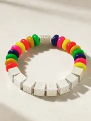 [Lauren Rubinski] Lauren Rubinski - Strength Sterling Silver, Enamel And Bead Bracelet - Multi - One size One size Multi