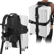 ECOSHIRE Luggage to Backpack Conversion System - Nylon Strap - Black - CARGO STRAP - 150 Pounds Load Capacity - Compatible with Suitcases, Trolleys, Handbags